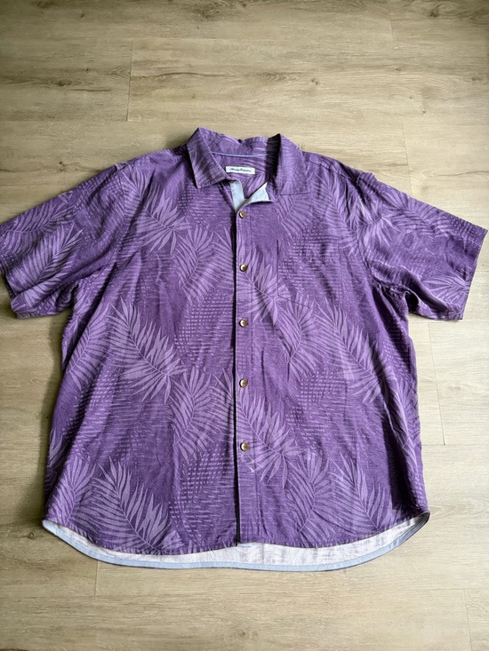 Tommy Bahama Other - TOMMY BAHAMA Hawaiian Leaf Print Silk Shirt Button Up Men's SZ XXL